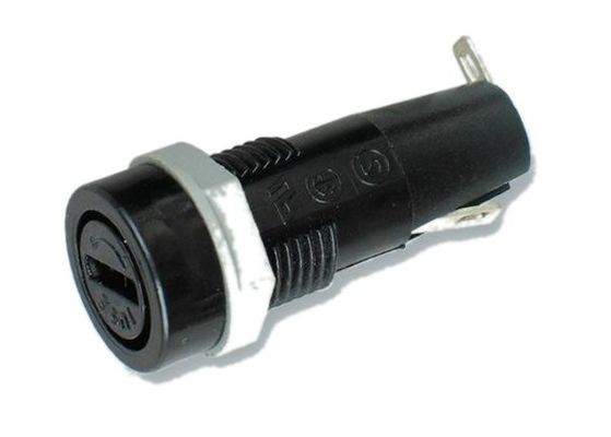 Qualität  Slotted Cap Fingergrip Shock-Safe Vertical Mount PCB Fuse Holder H3-02 10A 250VAC For 5x20mm Cylindrical Glass Tube Fuse Fabrik