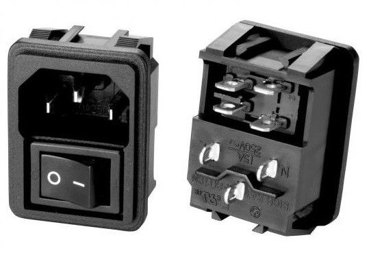 Wechselstrom-Stecker-Flanschdosen 15A 250V Iec-60320 C14 3PIN elektrischer Wechselstrom-Schrauben-Berg mit EIN-AUSschalter