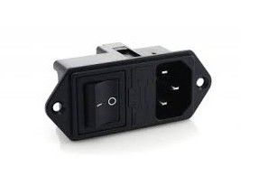 Wechselstrom-Stecker-Flanschdosen 15A 250V Iec-60320 C14 3PIN elektrischer Wechselstrom-Schrauben-Berg mit EIN-AUSschalter
