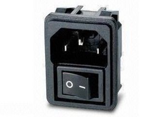 Wechselstrom-Stecker-Flanschdosen 15A 250V Iec-60320 C14 3PIN elektrischer Wechselstrom-Schrauben-Berg mit EIN-AUSschalter
