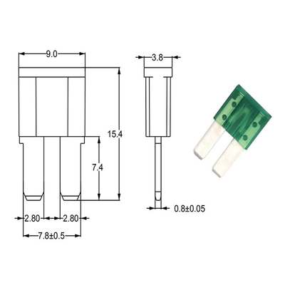 MICRO2 Fahrzeugblatt Sicherungen 32V 10A Rot Für Ford-Tap Adapter Mini-Blade Sicherung Halter
